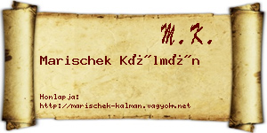 Marischek Kálmán névjegykártya